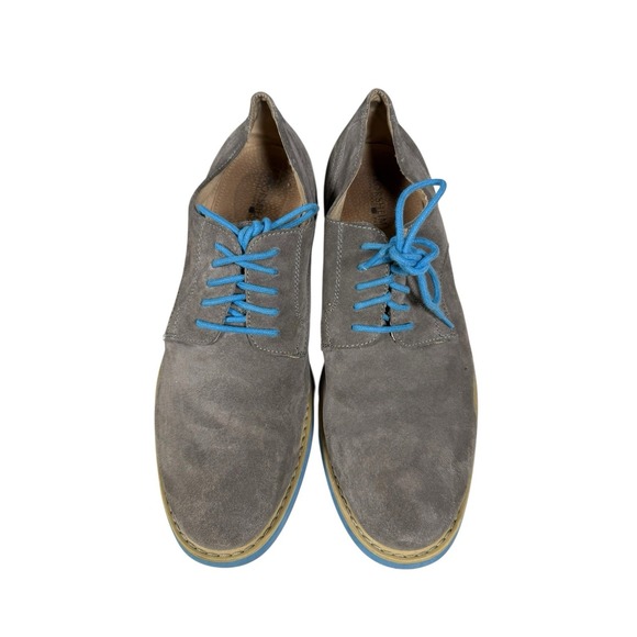 FLORSHEIM WINGTIP SHOES Gray Suede DERBY Blue Sole  Size 12M 11695-020 - Picture 1 of 8